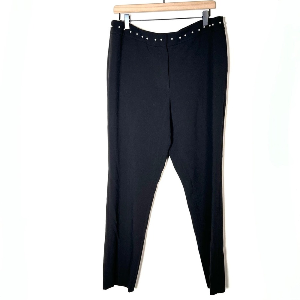 NWT Karl Lagerfeld black straight business casual dress pants size 12 B133